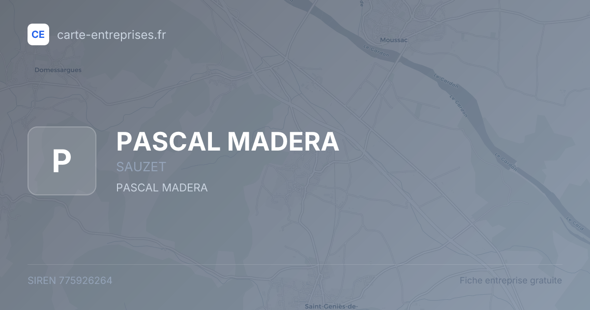 PASCAL MADERA — 775926264 — fiche entreprise
