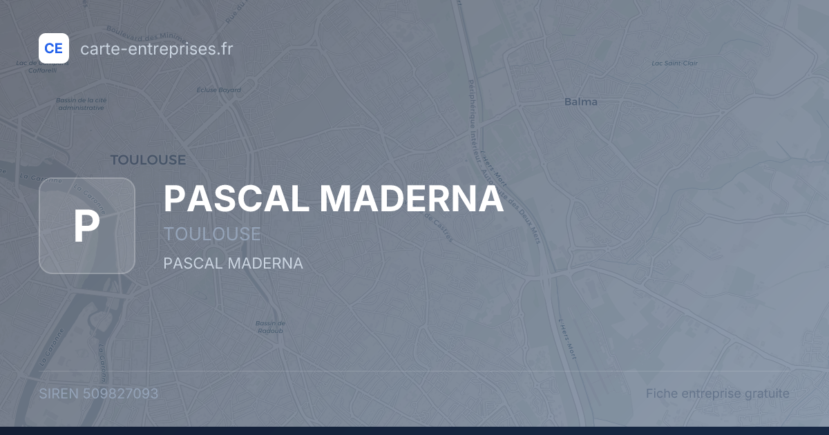 PASCAL MADERNA — 509827093 — fiche entreprise