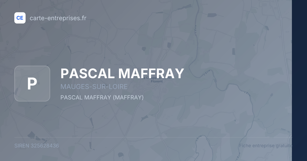 PASCAL MAFFRAY — 325628436 — fiche entreprise