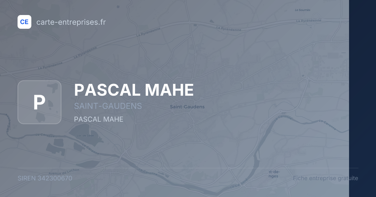 PASCAL MAHE — 342300670 — fiche entreprise