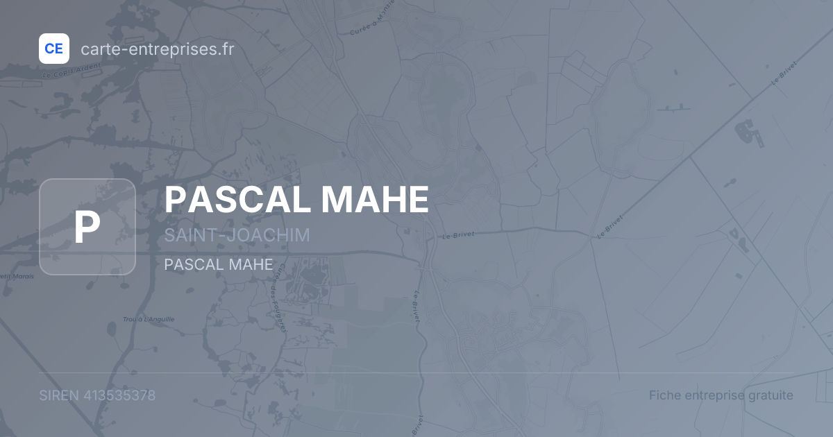 PASCAL MAHE — 413535378 — fiche entreprise