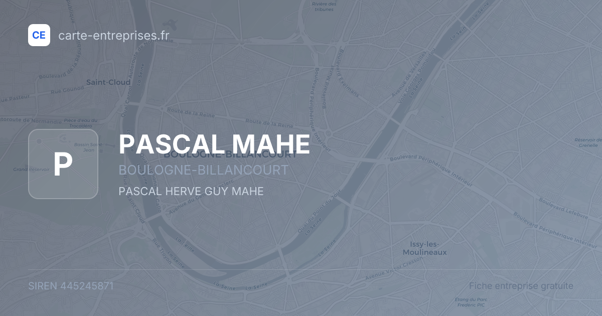 PASCAL MAHE — 445245871 — fiche entreprise