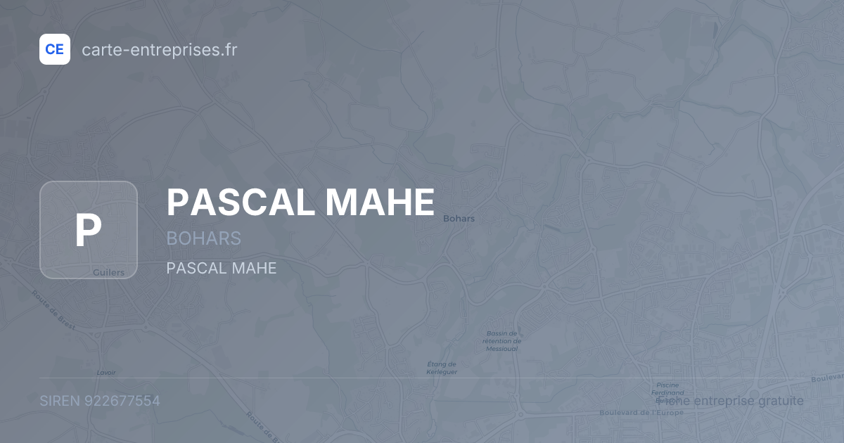 PASCAL MAHE — 922677554 — fiche entreprise