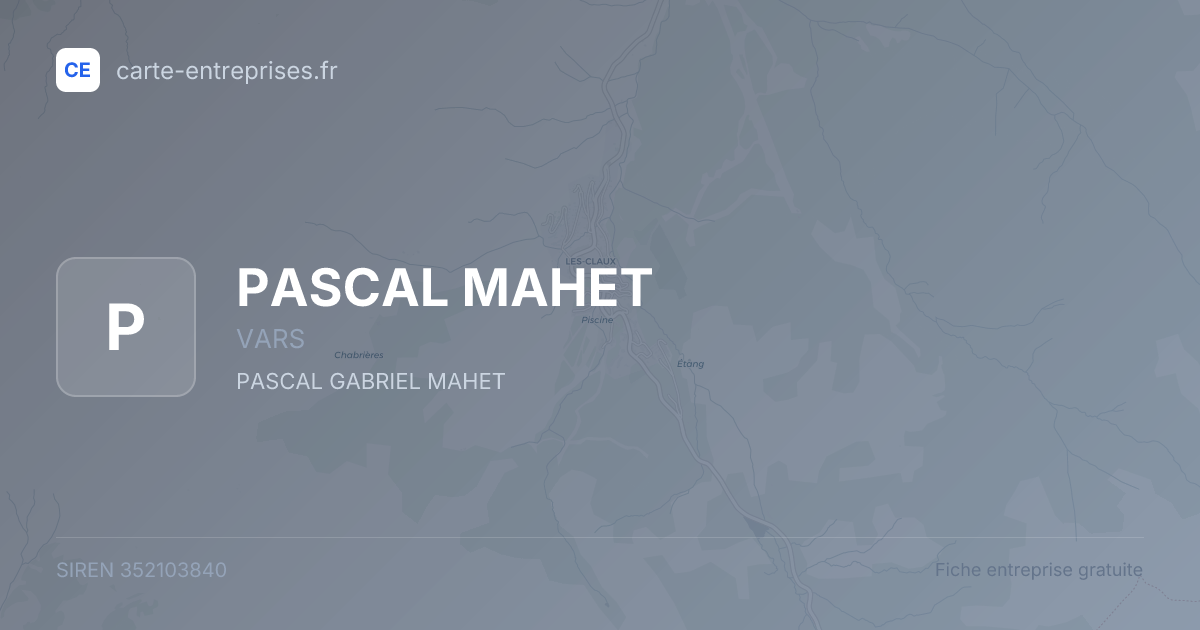 PASCAL MAHET — 352103840 — fiche entreprise