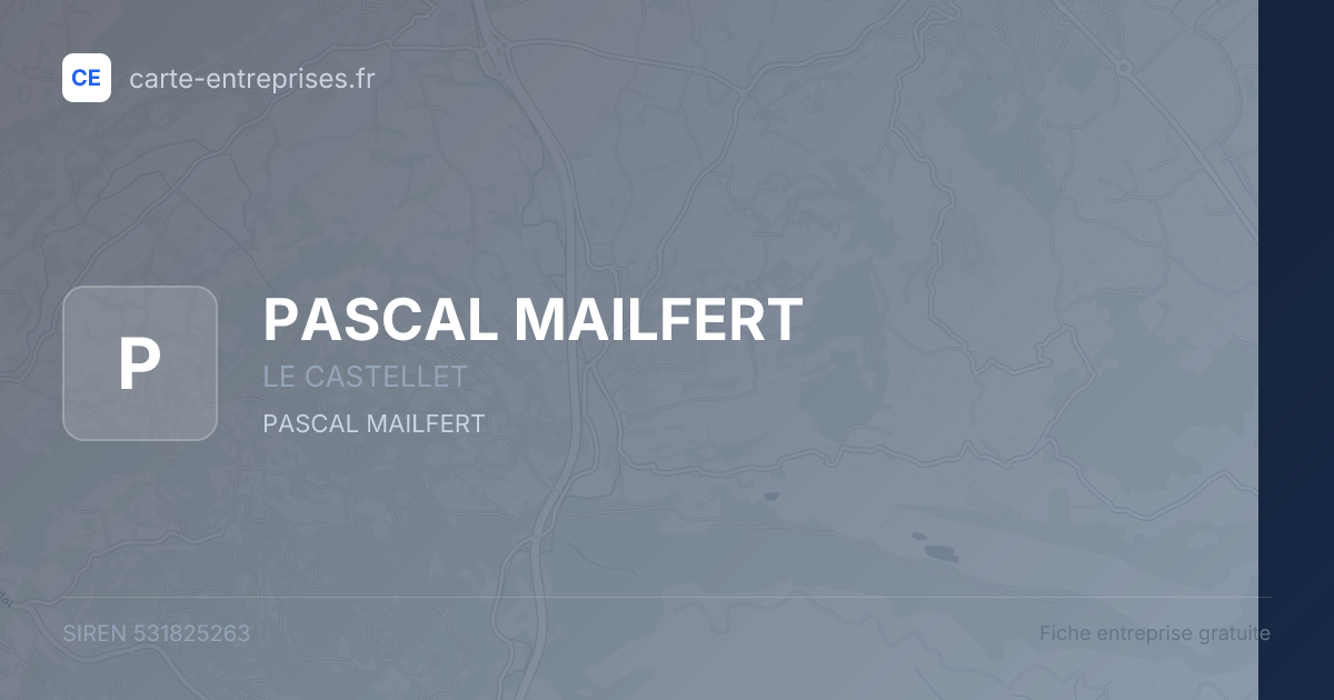 PASCAL MAILFERT — 531825263 — fiche entreprise