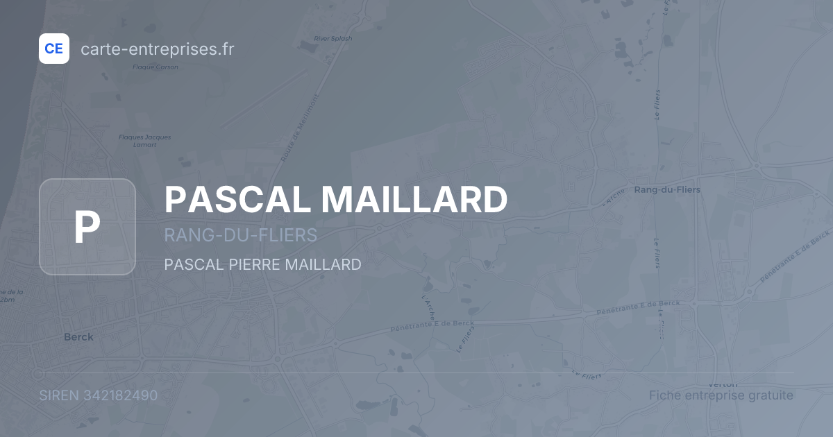 PASCAL MAILLARD — 342182490 — fiche entreprise