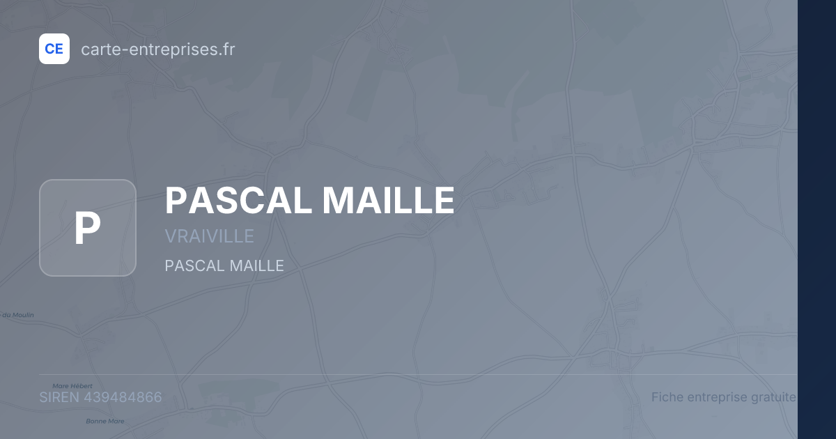 PASCAL MAILLE — 439484866 — fiche entreprise