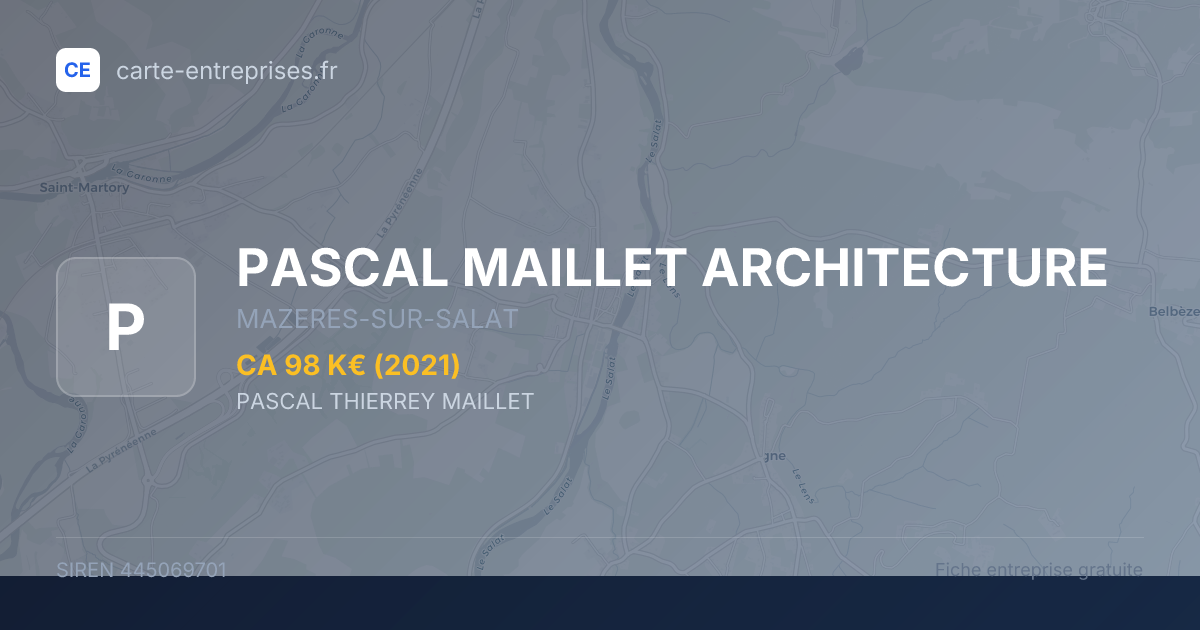 PASCAL MAILLET ARCHITECTURE — 445069701 — fiche entreprise