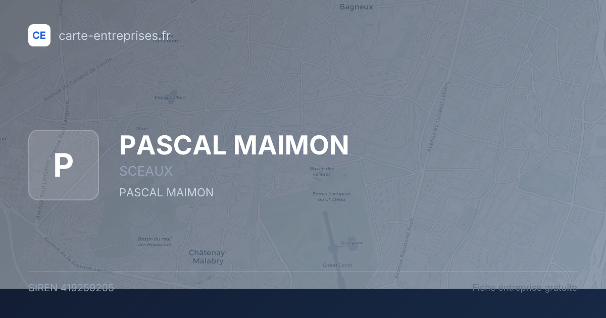 PASCAL MAIMON — 419259205 — fiche entreprise