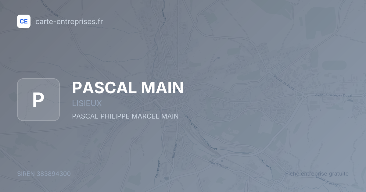 PASCAL MAIN — 383894300 — fiche entreprise