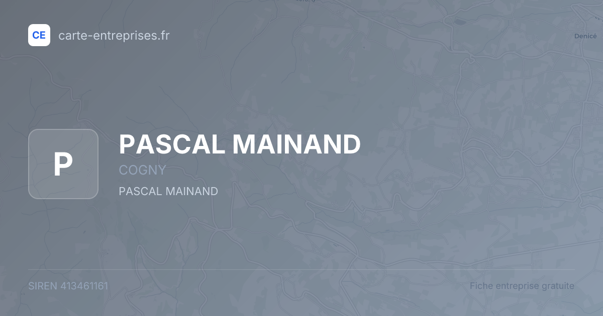PASCAL MAINAND — 413461161 — fiche entreprise
