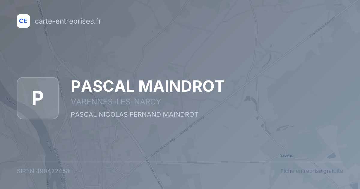 PASCAL MAINDROT — 490422458 — fiche entreprise
