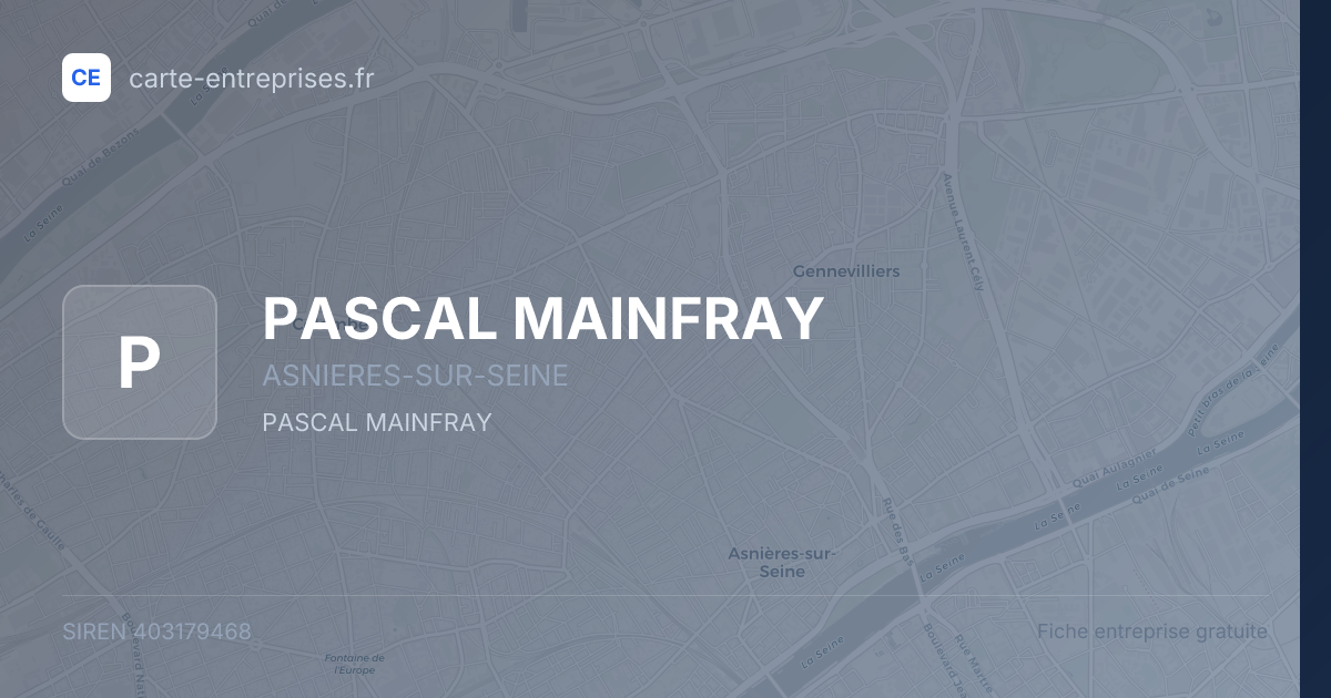 PASCAL MAINFRAY — 403179468 — fiche entreprise
