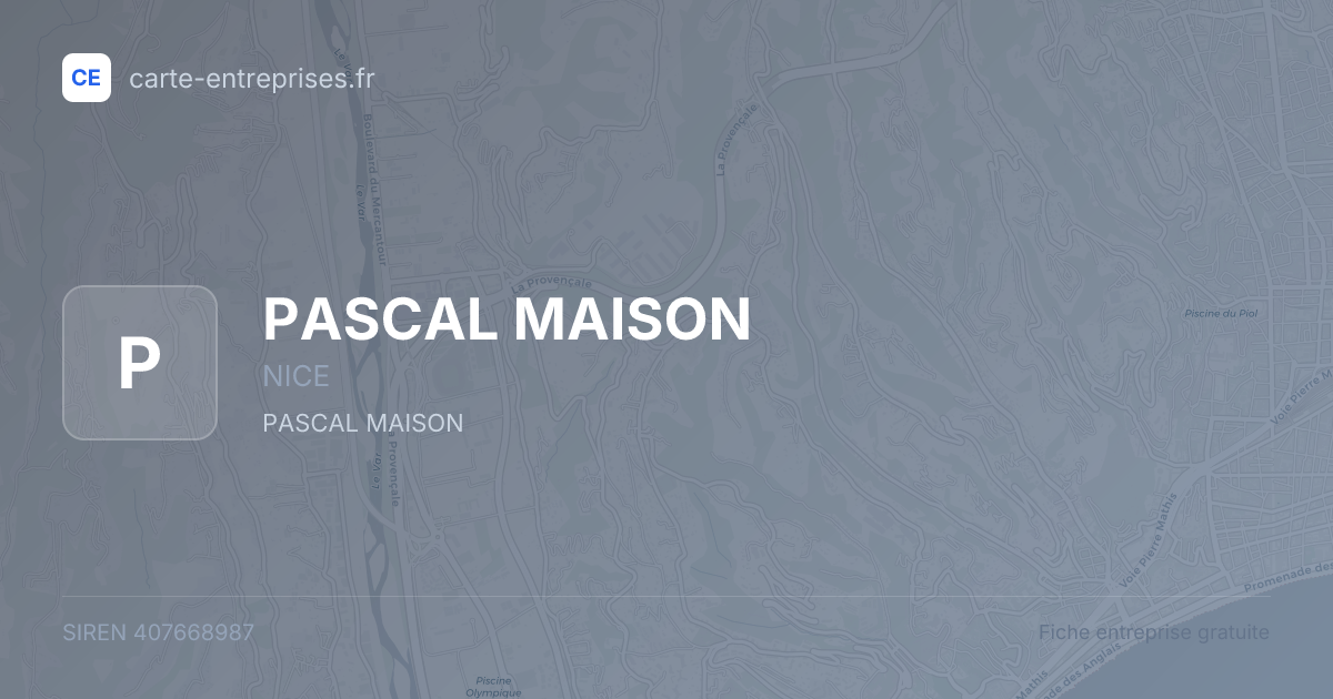 PASCAL MAISON — 407668987 — fiche entreprise