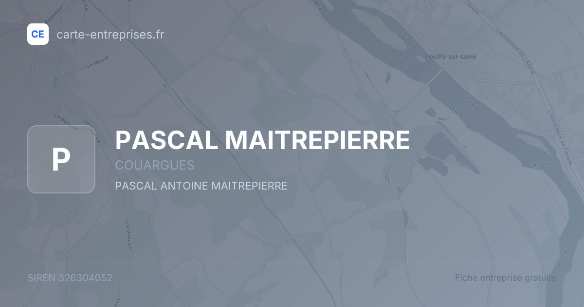 PASCAL MAITREPIERRE — 326304052 — fiche entreprise