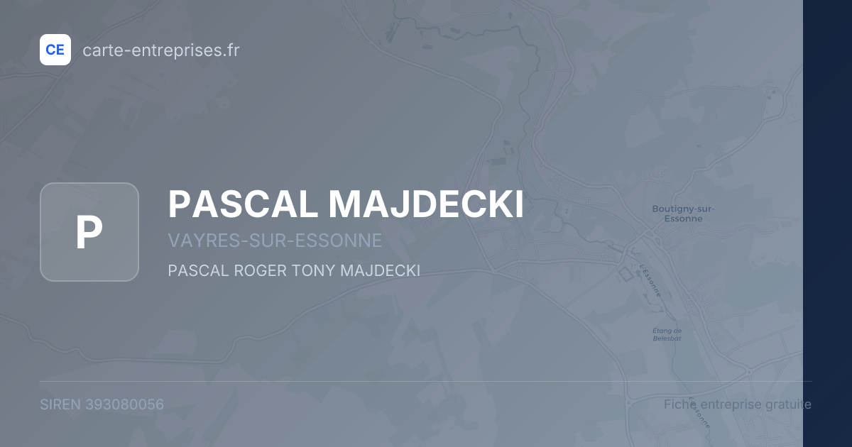 PASCAL MAJDECKI — 393080056 — fiche entreprise