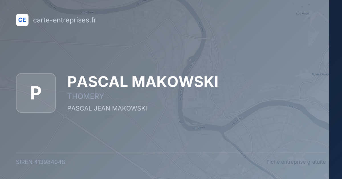 PASCAL MAKOWSKI — 413984048 — fiche entreprise