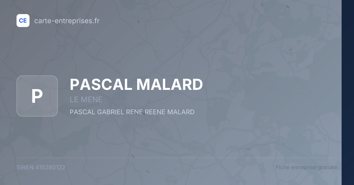 PASCAL MALARD — 415280122 — fiche entreprise