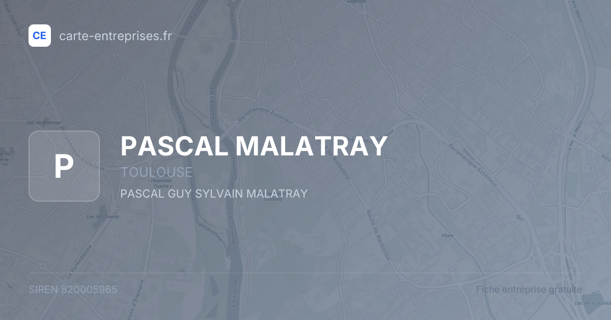 PASCAL MALATRAY — 820005965 — fiche entreprise