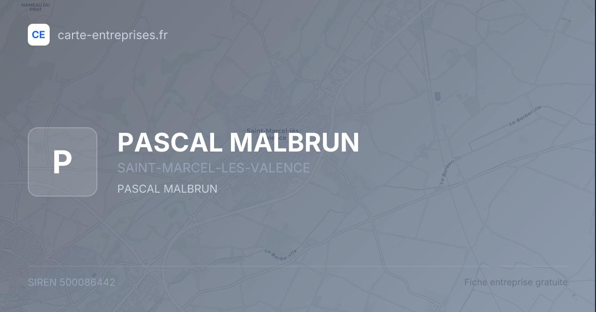 PASCAL MALBRUN — 500086442 — fiche entreprise