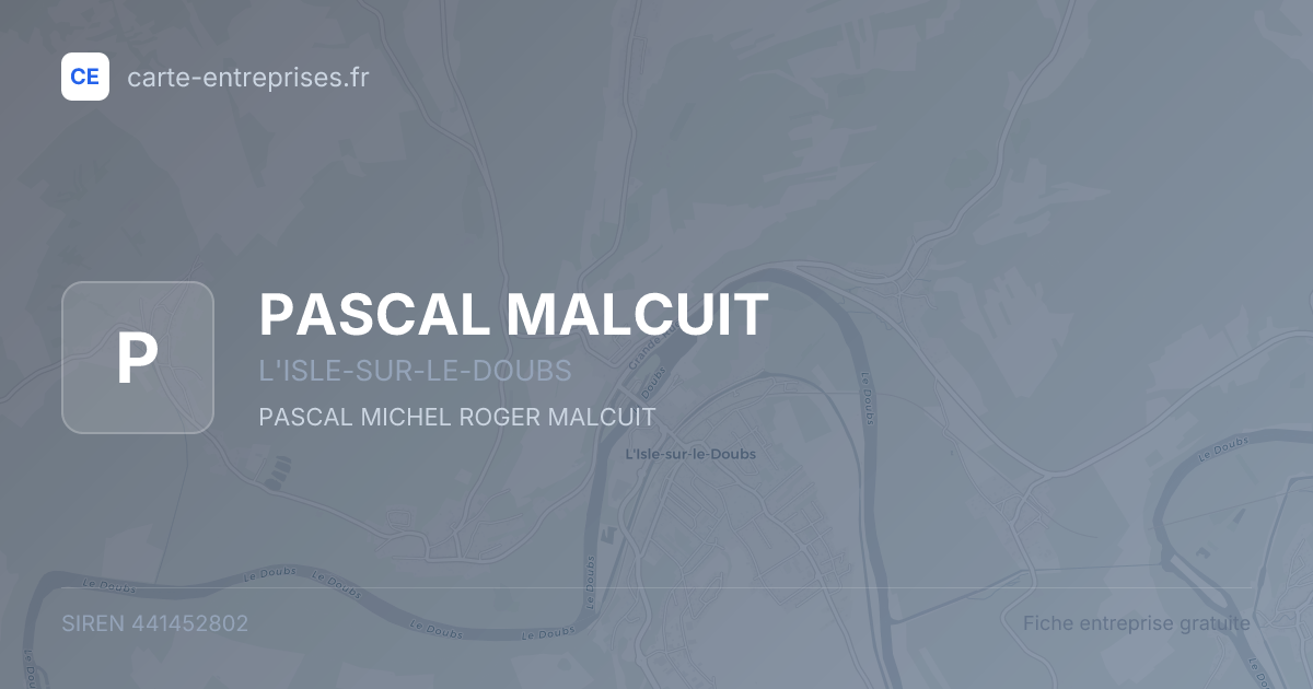 PASCAL MALCUIT — 441452802 — fiche entreprise