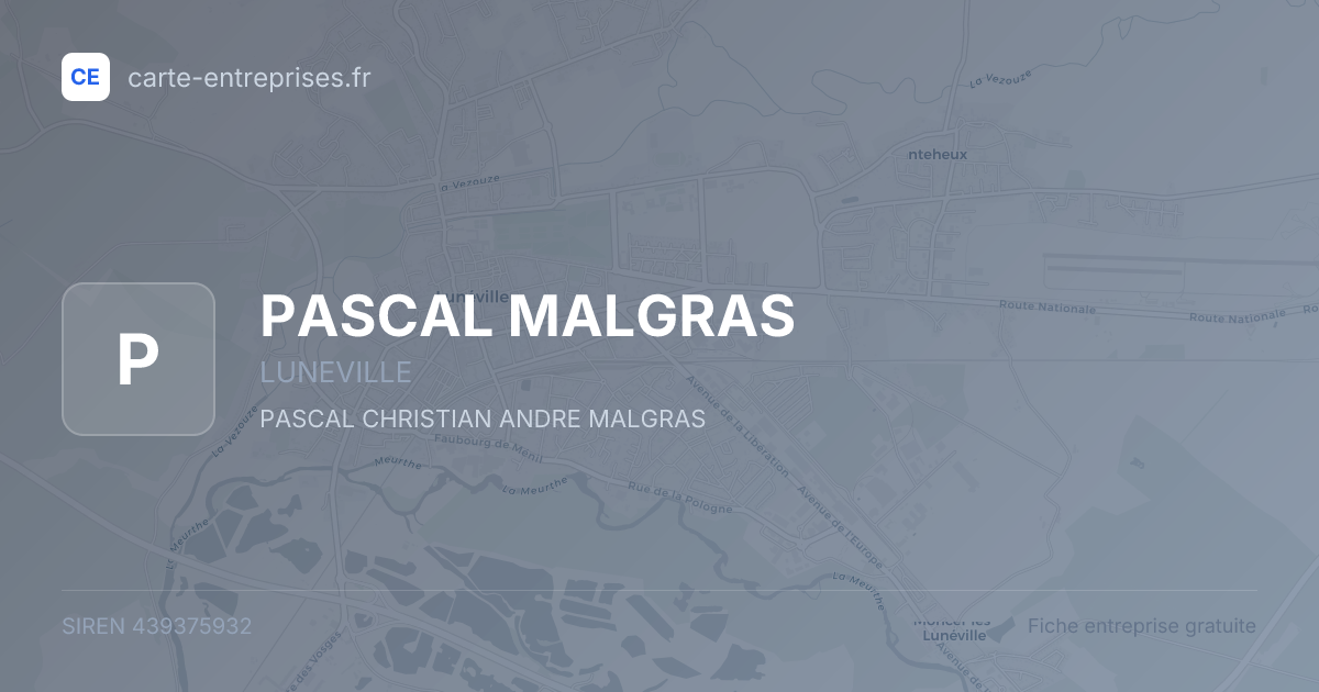 PASCAL MALGRAS — 439375932 — fiche entreprise