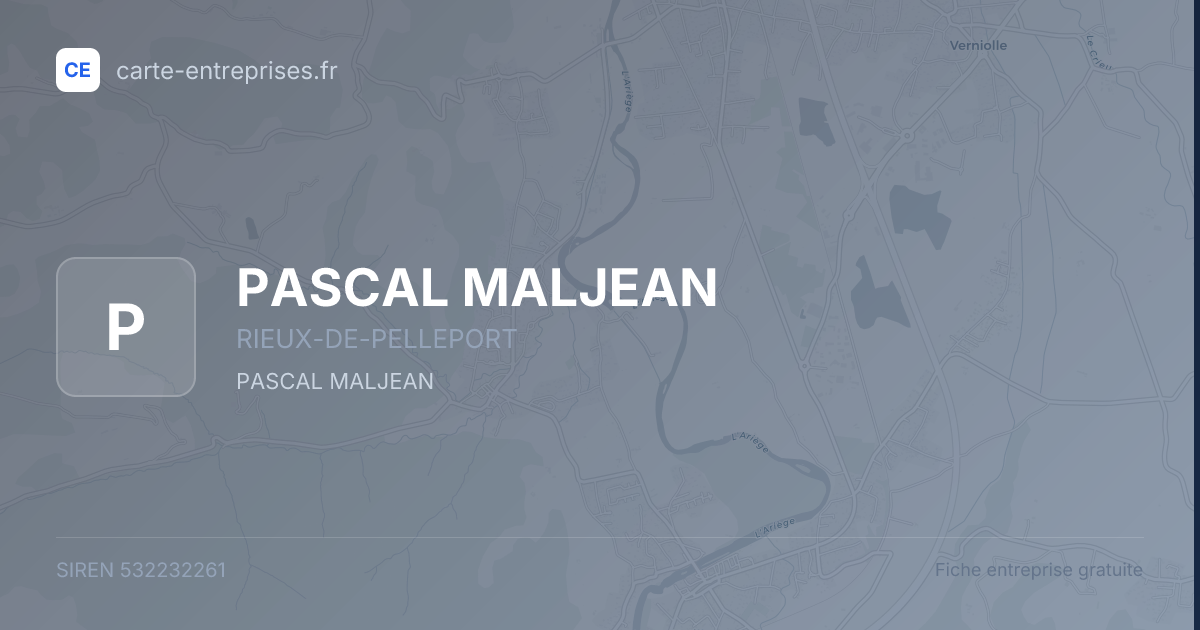 PASCAL MALJEAN — 532232261 — fiche entreprise