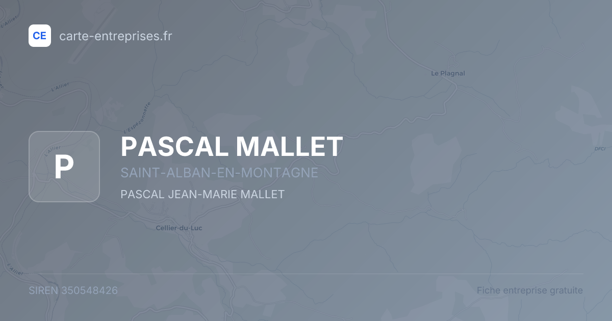 PASCAL MALLET — 350548426 — fiche entreprise