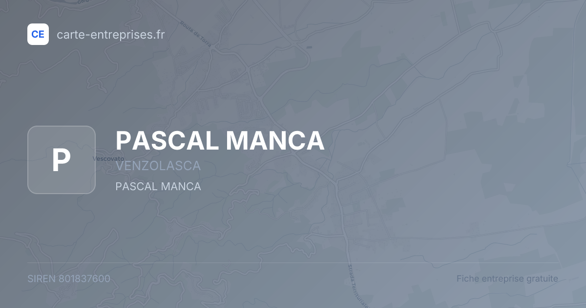 PASCAL MANCA — 801837600 — fiche entreprise