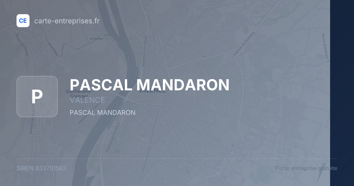 PASCAL MANDARON — 833751563 — fiche entreprise