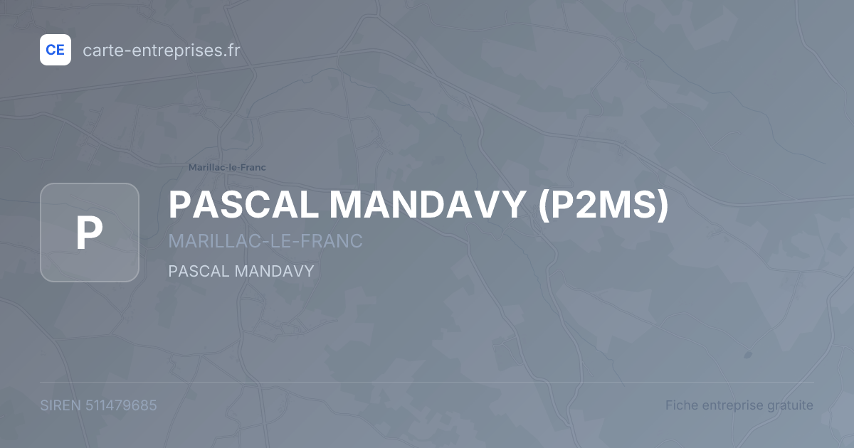 PASCAL MANDAVY (P2MS) — 511479685 — fiche entreprise