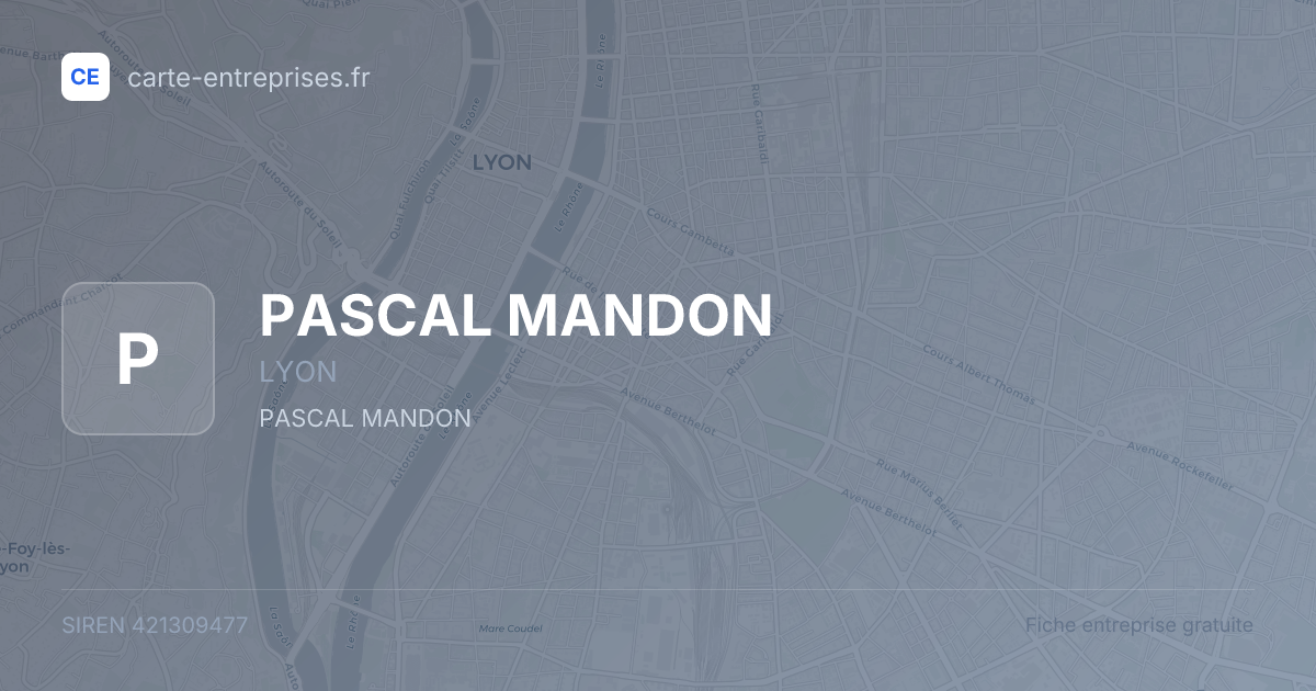 PASCAL MANDON — 421309477 — fiche entreprise