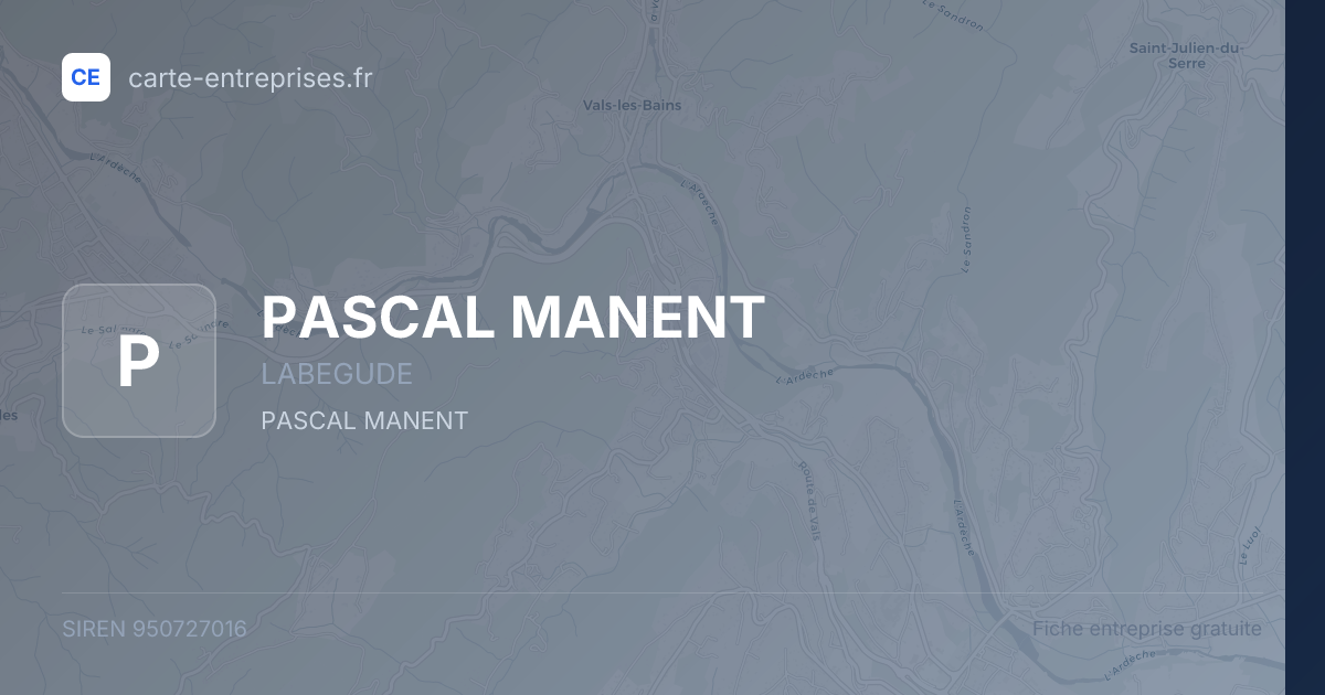 PASCAL MANENT — 950727016 — fiche entreprise