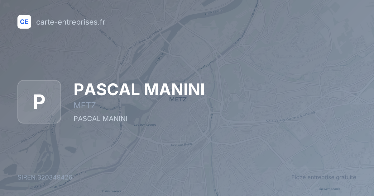 PASCAL MANINI — 320349426 — fiche entreprise