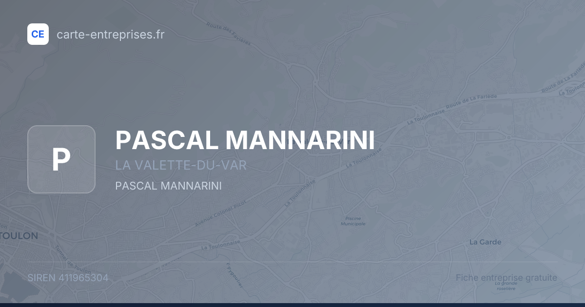 PASCAL MANNARINI — 411965304 — fiche entreprise