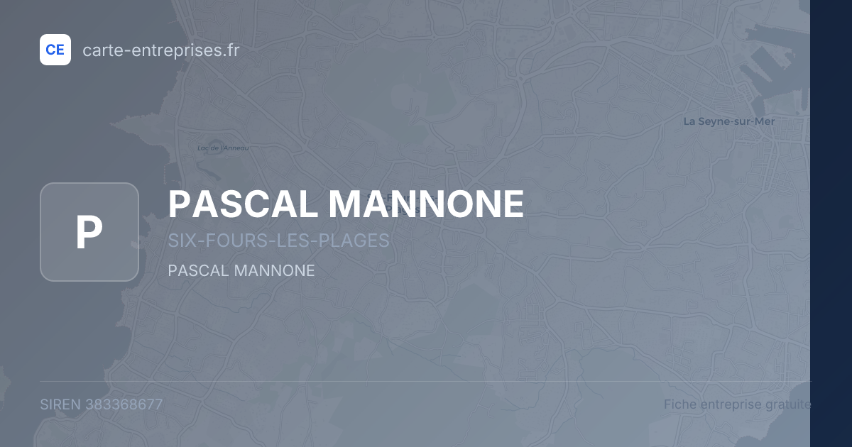 PASCAL MANNONE — 383368677 — fiche entreprise
