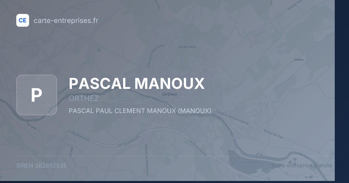 PASCAL MANOUX — 382652535 — fiche entreprise