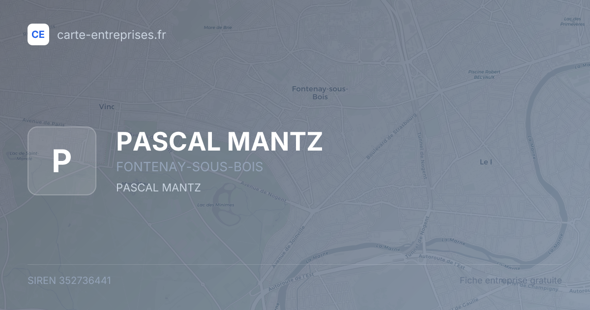 PASCAL MANTZ — 352736441 — fiche entreprise