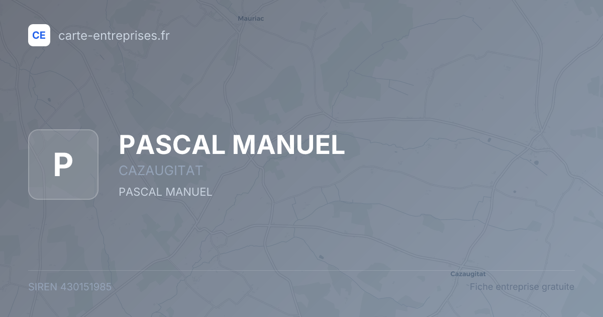 PASCAL MANUEL — 430151985 — fiche entreprise