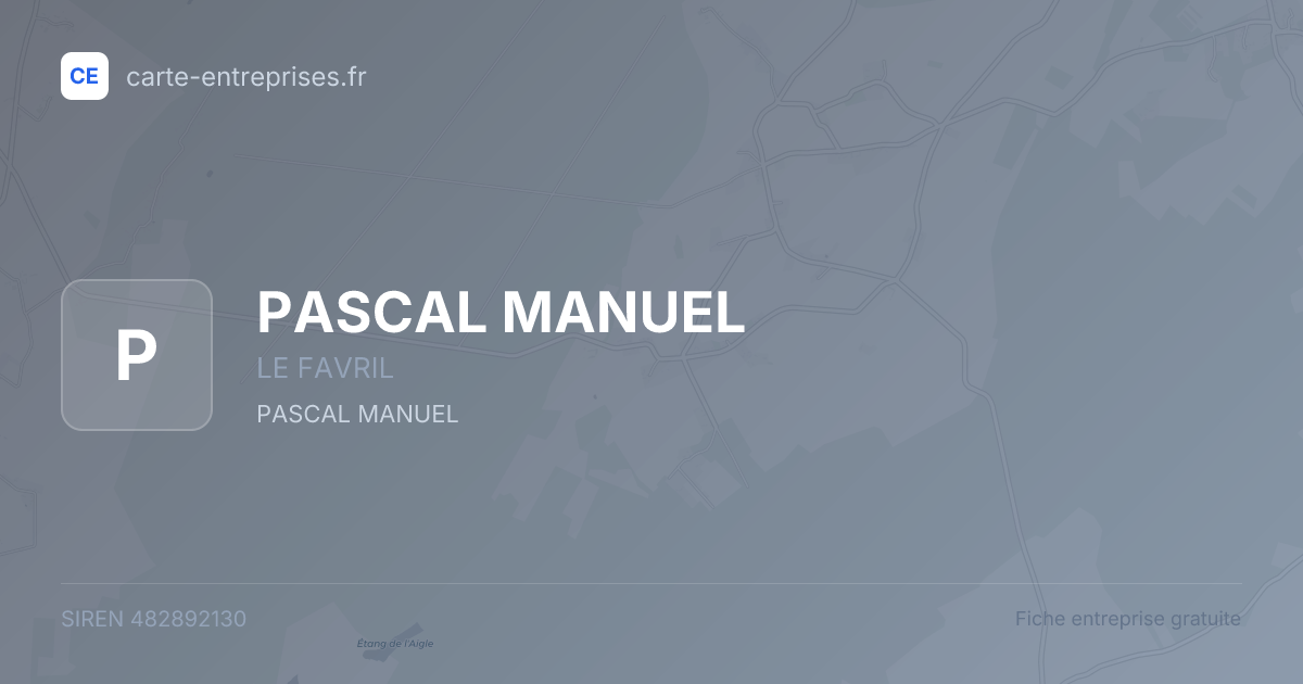 PASCAL MANUEL — 482892130 — fiche entreprise