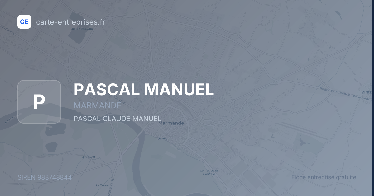 PASCAL MANUEL — 988748844 — fiche entreprise