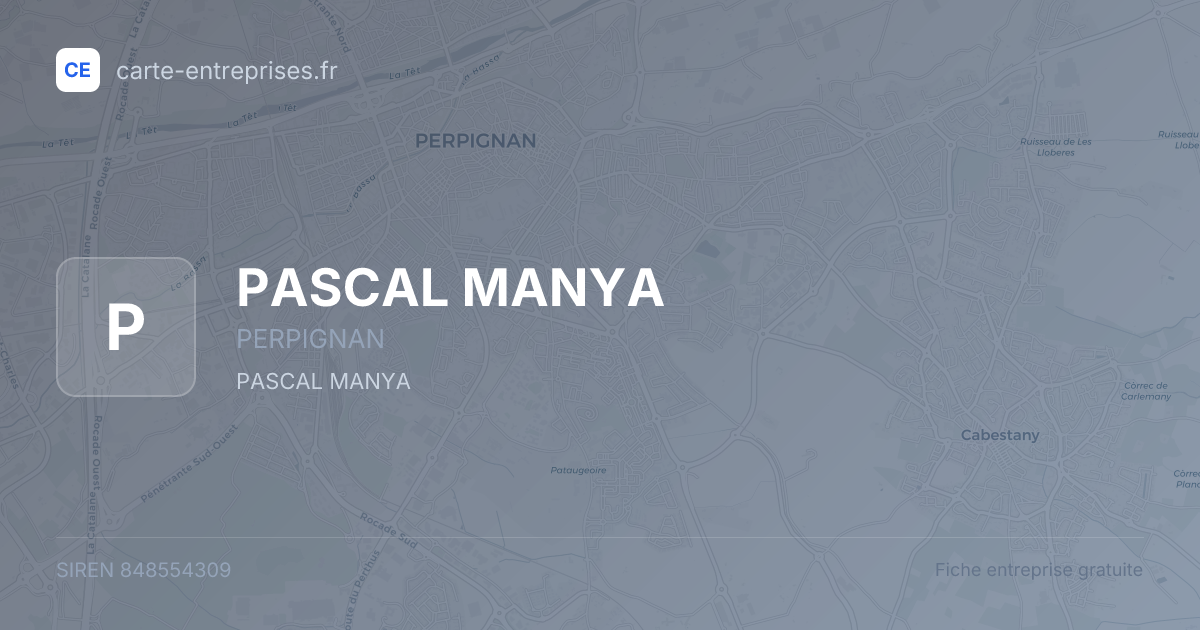 PASCAL MANYA — 848554309 — fiche entreprise