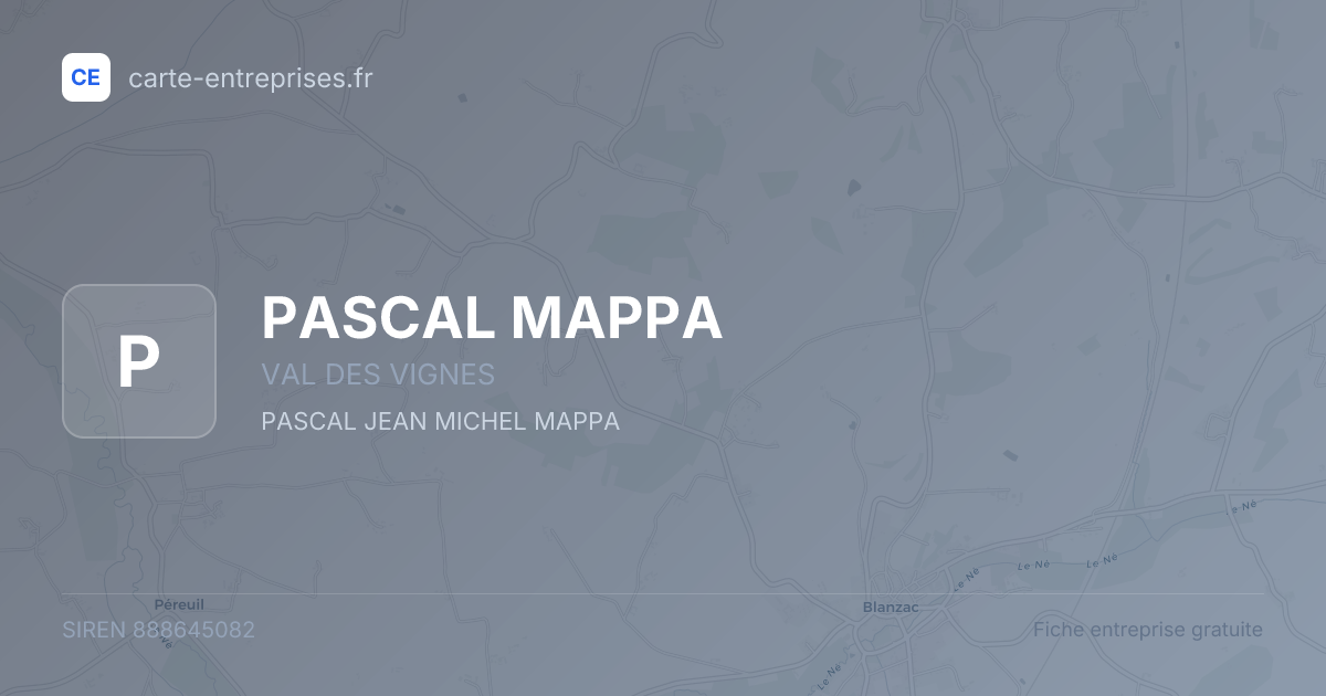 PASCAL MAPPA — 888645082 — fiche entreprise