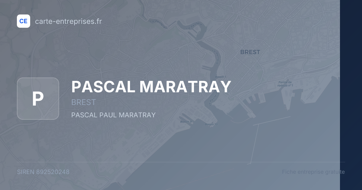 PASCAL MARATRAY — 892520248 — fiche entreprise