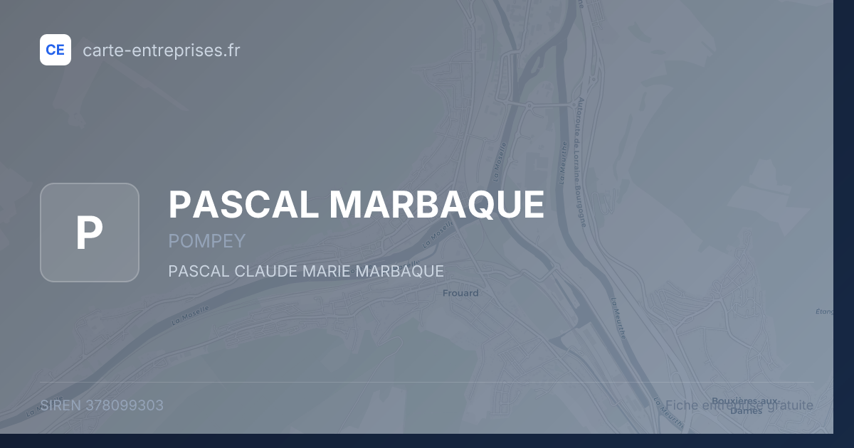 PASCAL MARBAQUE — 378099303 — fiche entreprise