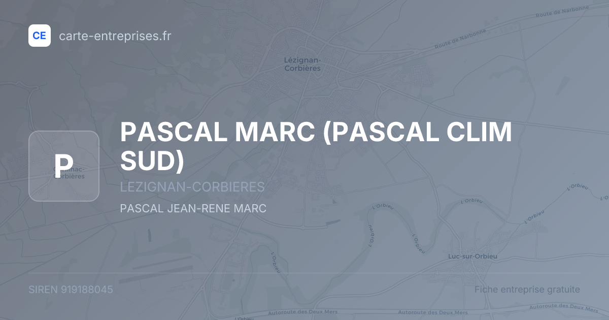PASCAL MARC (PASCAL CLIM SUD) — 919188045 — fiche entreprise