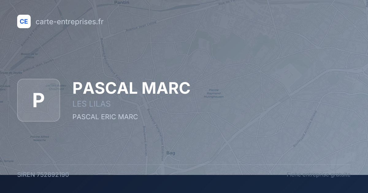 PASCAL MARC — 752892190 — fiche entreprise