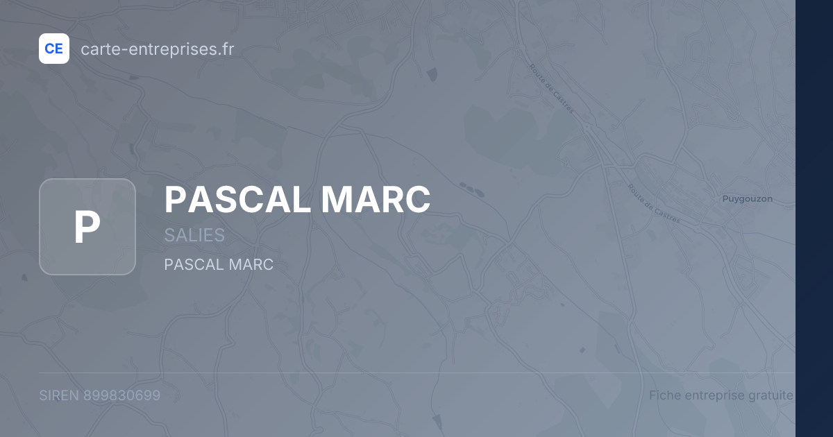 PASCAL MARC — 899830699 — fiche entreprise