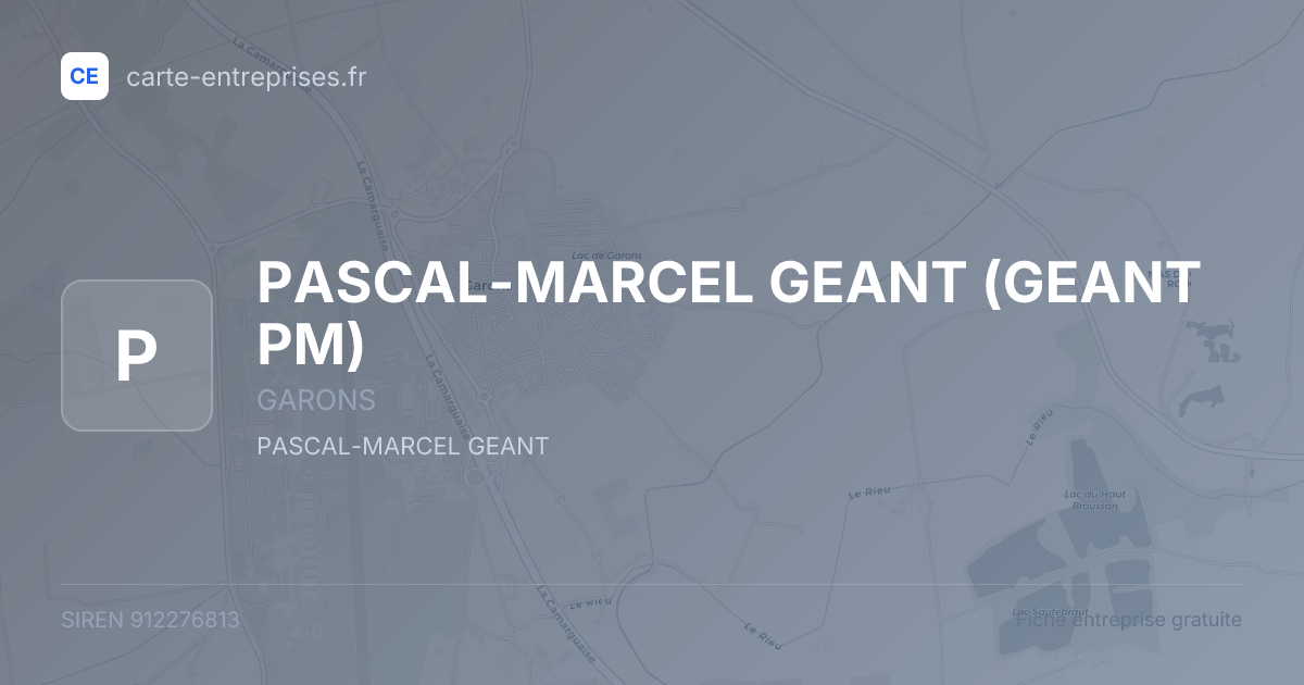 PASCAL-MARCEL GEANT (GEANT PM) — 912276813 — fiche entreprise