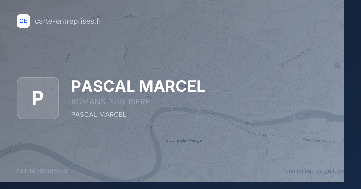 PASCAL MARCEL — 392185773 — fiche entreprise